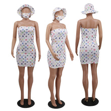 Load image into Gallery viewer, Three Piece DRESS + HAT + MASK Set