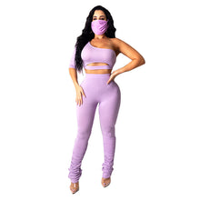 Load image into Gallery viewer, Sexy Off-the-Shoulder 3 Piece Pants Set w/ Mask