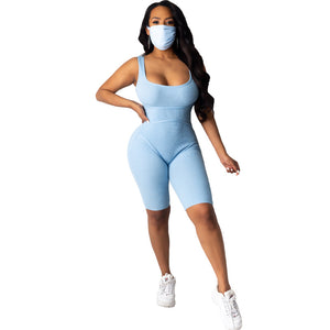 Ribbed Jumpsuit w/Mask