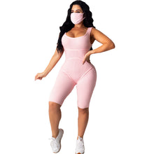 Load image into Gallery viewer, Ribbed Jumpsuit w/Mask