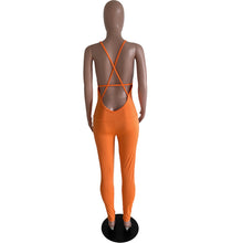 Load image into Gallery viewer, Sexy Solid Crossback Suspender Jumpsuit