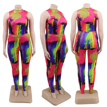 Load image into Gallery viewer, Water Color High Collar Pants Set