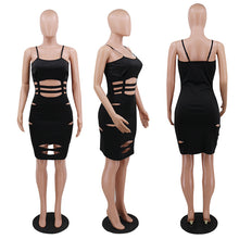 Load image into Gallery viewer, Sexy Hollow Pleated Suspender Dress