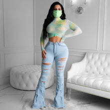 Load image into Gallery viewer, Ripped Tassel Bell Bottoms Jeans