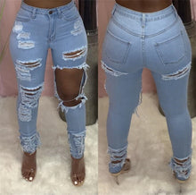 Load image into Gallery viewer, Perforated Stretch Jeans