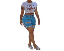 Load image into Gallery viewer, Sexy Cut-Out Denim Shorts