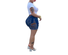 Load image into Gallery viewer, Sexy Cut-Out Denim Shorts