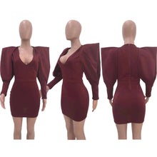 Load image into Gallery viewer, Sexy Solid Deep V Hollow Sleeve Dress