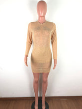 Load image into Gallery viewer, Sexy High Neck Dress w/ Mesh and Diamonds