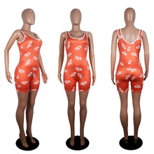 Load image into Gallery viewer, Sexy Printed Letter Pop Jumpsuit Shorts