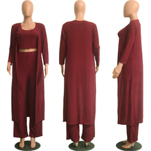 Load image into Gallery viewer, L/S Cape Ribbed 3pc. Pants Set