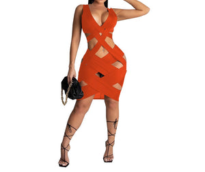 Sexy Asymmetric Cut-Out Dress